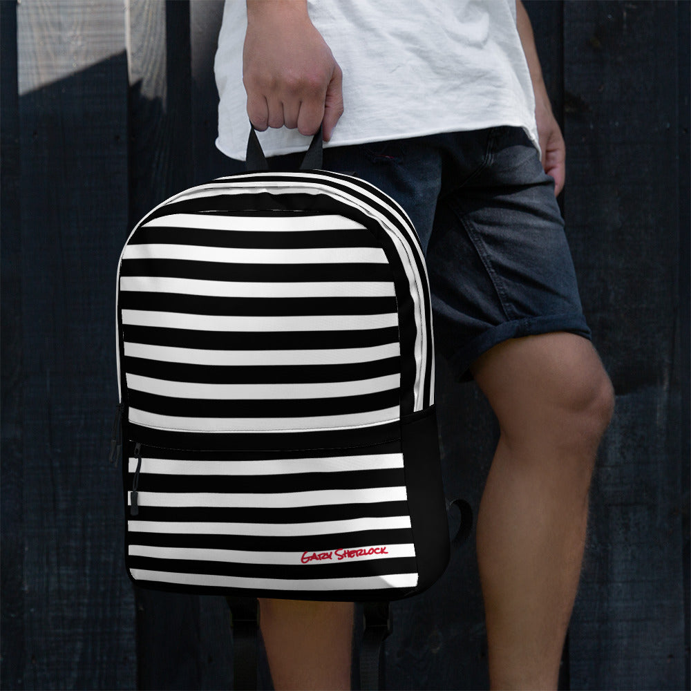 Vevo Stripe Backpack (Front Pocket)