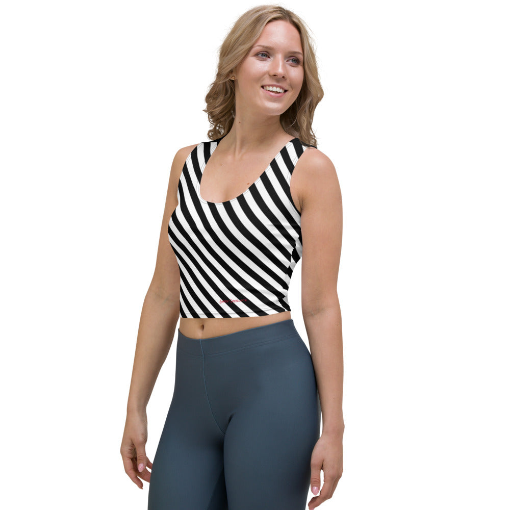 BW Striped Crop Tank Top