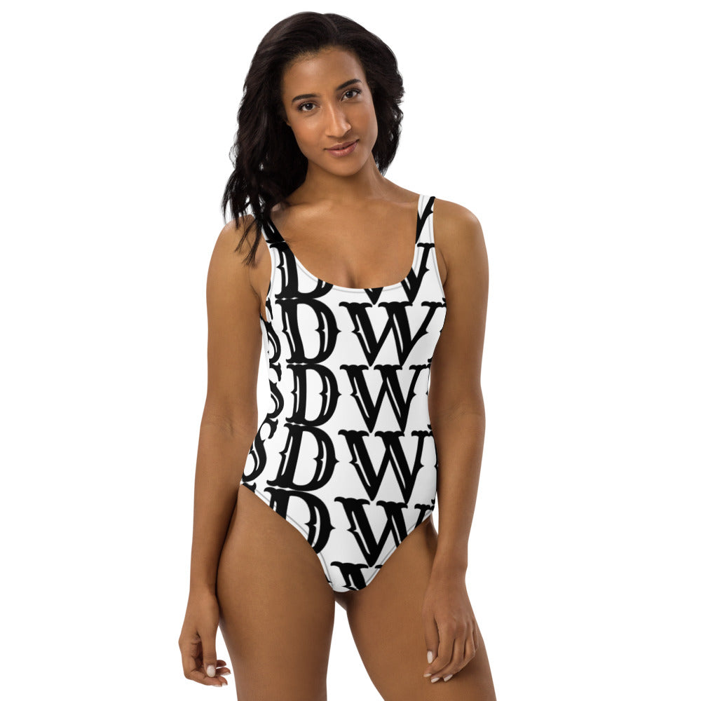 SDWL Black on White One-Piece Swimsuit