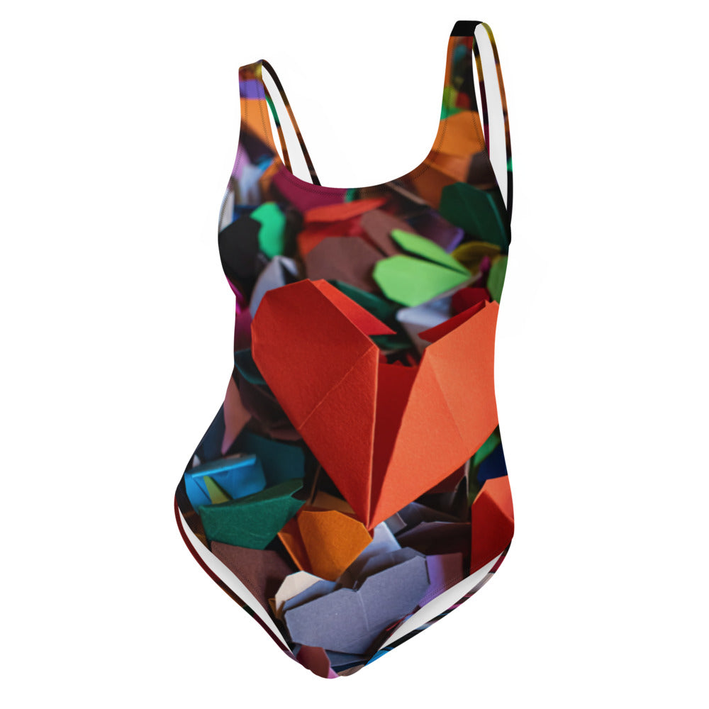 Paper Heart One-Piece Swimsuit