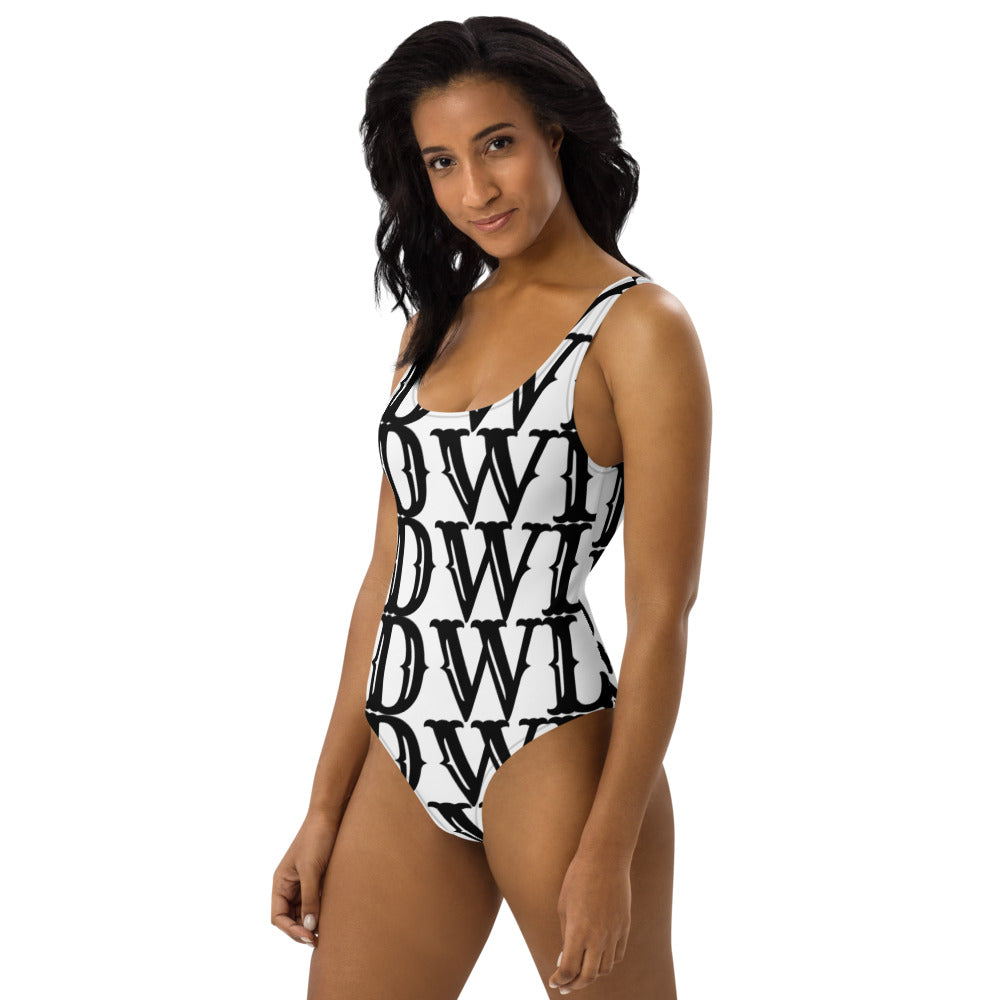 SDWL Black on White One-Piece Swimsuit