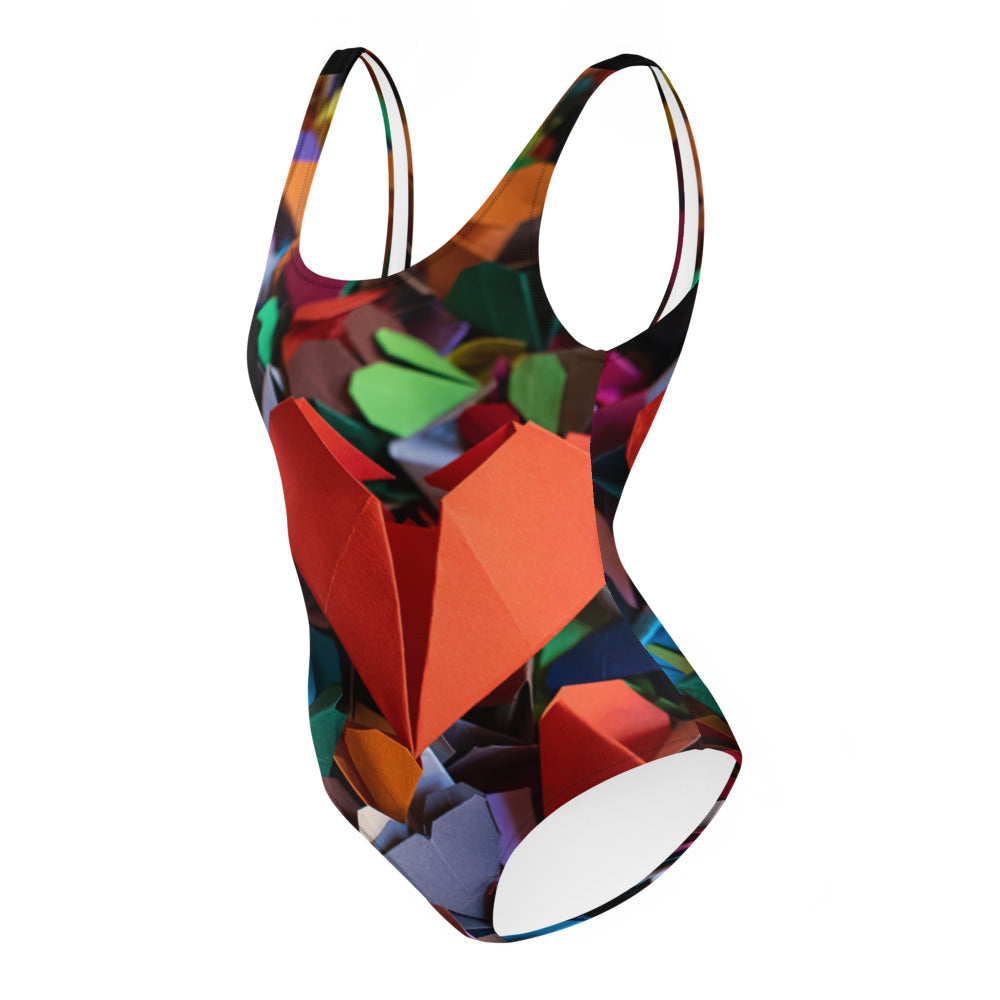 Paper Heart One-Piece Swimsuit