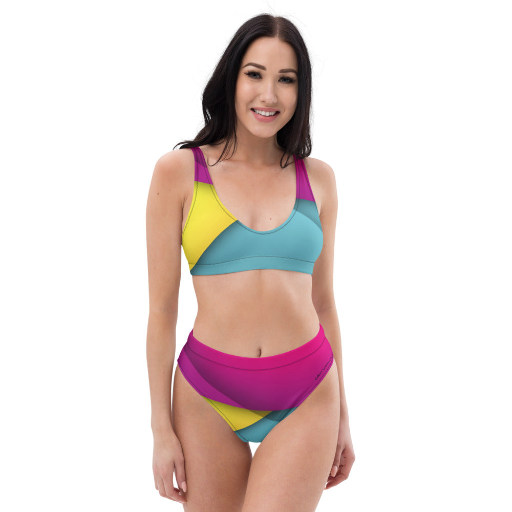 Colorblock High-Waisted Bikini