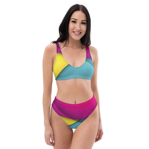 Colorblock High-Waisted Bikini