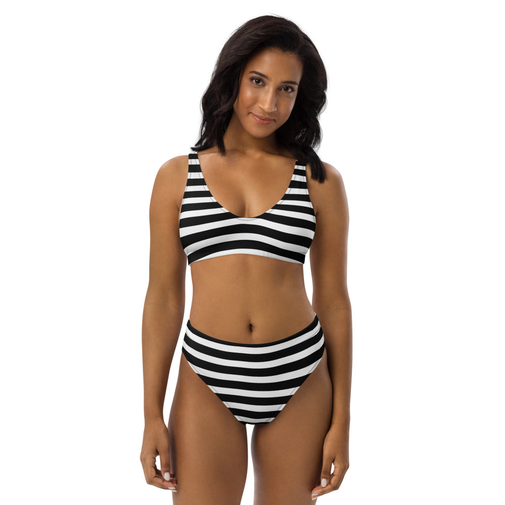 Vevo Stripe High-Waisted Bikini