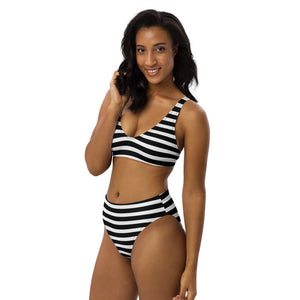 Vevo Stripe High-Waisted Bikini